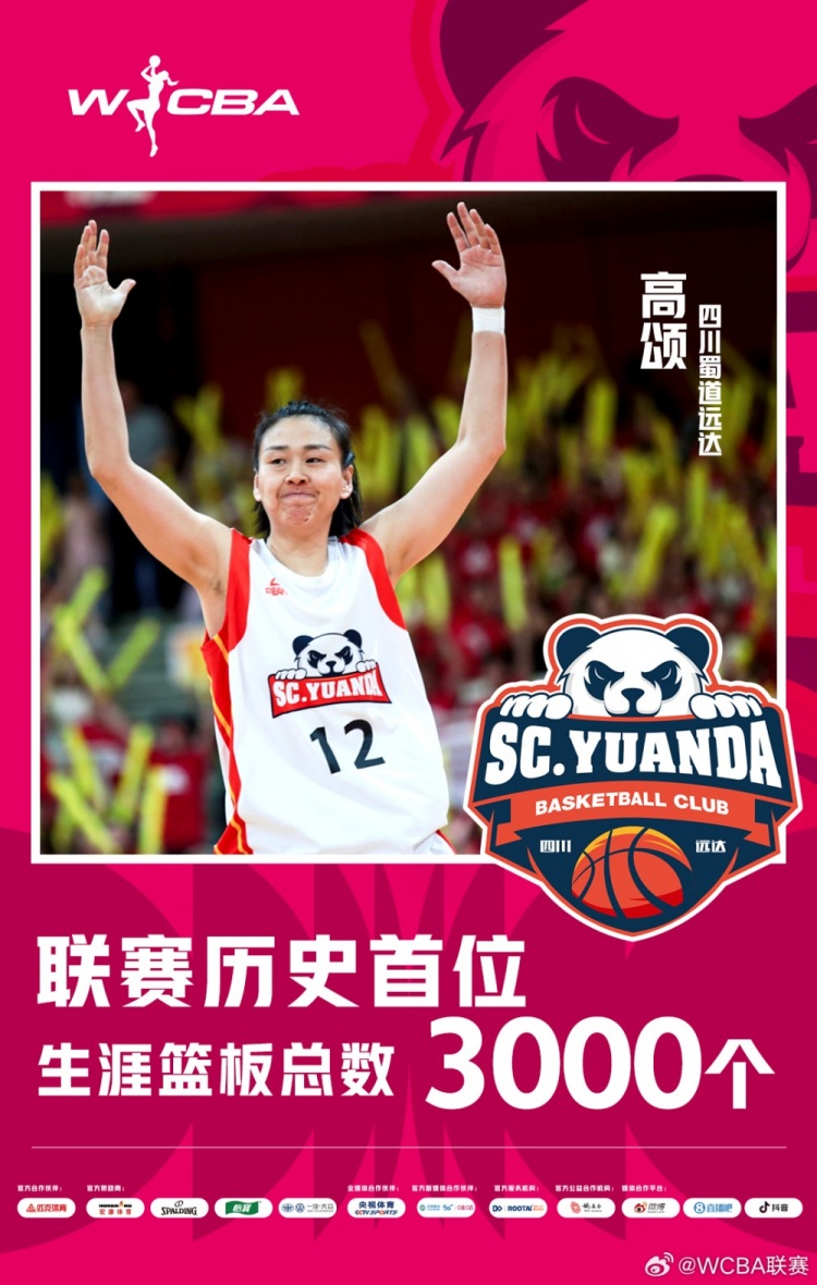 十八载铸就传奇!WCBA官方:高颂荣膺联赛历史首位篮板达3000球员